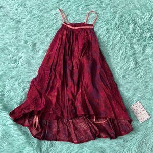 Free people swim top / blouse low high seam size S color red